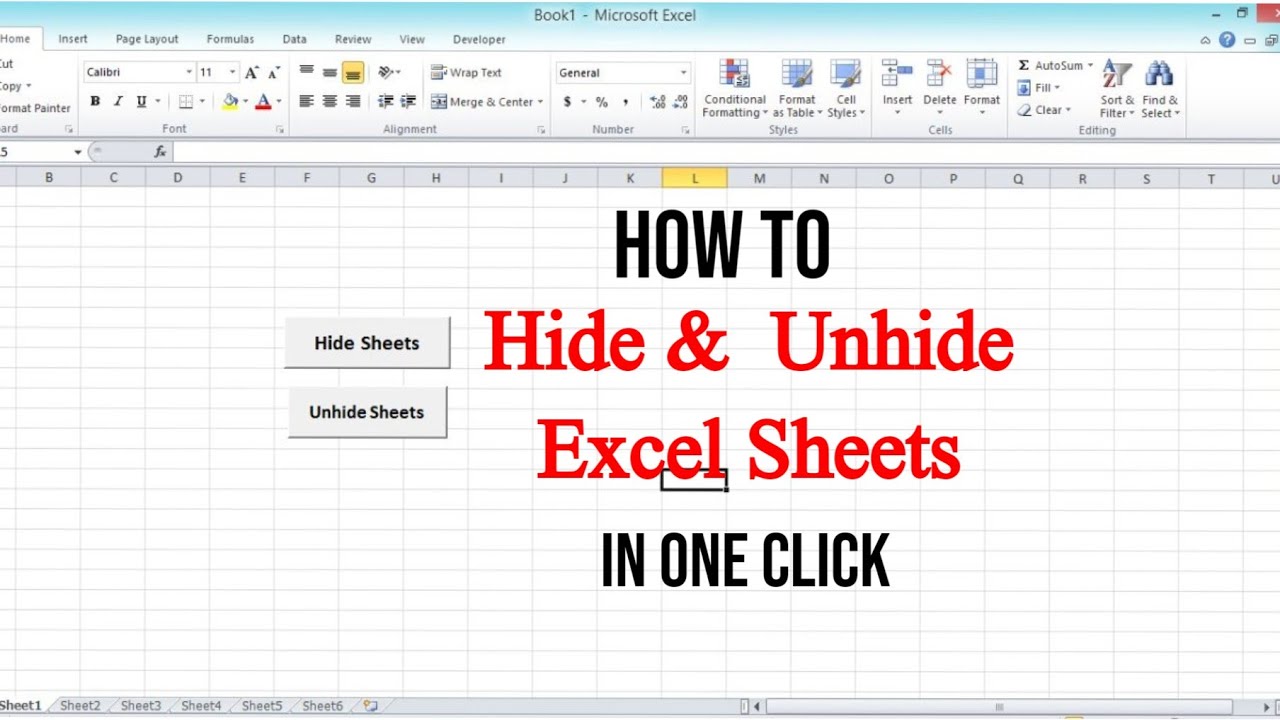 How to hide and unhide excel sheets in one click. - YouTube