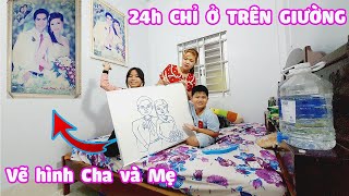 Thử Thách 24H Chỉ Ở Trên Giường Ngủ Vẽ Hình Cha với Mẹ [ Trang And Vinh ]