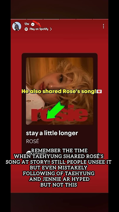 He listens to her since 2016 😭 #taerose #blackpink #bts #taehyung #rosé