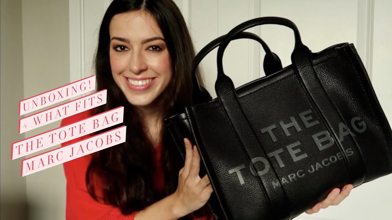 MARC JACOBS THE TOTE BAG MINI VS LARGE REVIEW!! MOD SHOTS AND WHAT FITS! 