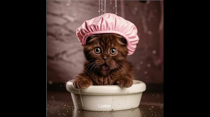 Watch the video about Cute Scottish Fold Kitten Sings in the Bath!