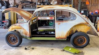 1965 VW Beetle Restoration - Metal Welding! Hinge Pillar Install