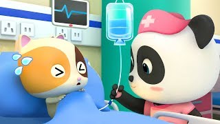 baby kitten has a fever baby panda nurse pretend play with doctor toys kids song babybus