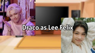 Characters Harry Potter react to Draco as Lee Felix