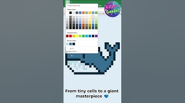I Used Microsoft Excel to Draw a Whale 🐋 #excelart #microsoftexcel #oddlysatisfying #pixelart