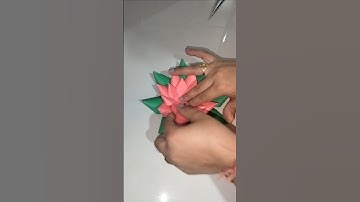 “Beautiful Paper Lotus Flower 🌸 | Easy DIY Decoration Idea | Handmade Craft” #feed #diy #subscribe