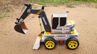 How to make mini Komatsu JCB at Home | DIY Matchbox JBC Tractor mini | Awesome diy Toy JCB tractor