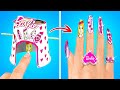 My Very Own 💞BARBIE💄 NAIL SALON at Home🤩 || Coolest DIY Hacks &amp; Crafts by 123GO! CHALLENGE