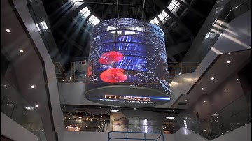 Oval transparent LED display project from AUROLED