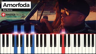 Video thumbnail of "Amorfoda - Bad Bunny  | Piano Tutorial + Partitura"