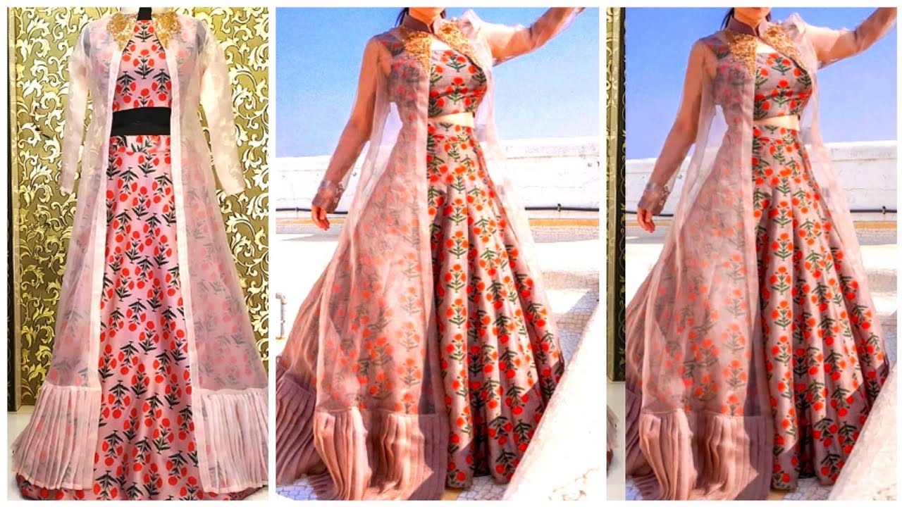 Convert/Reuse Old FLORAL Saree into Box Pleated Skirt/Lehenga