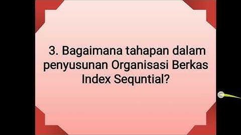 Organisasi berkas index sequential