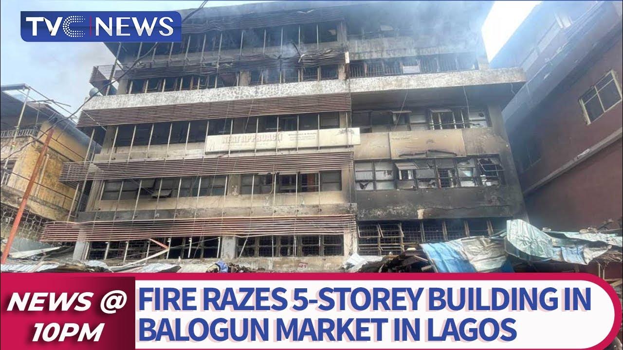 Fire Razes 5-storey Building in Balogun Market in Lagos