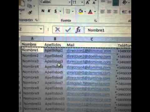 Formato excel para importar contactos a gmail