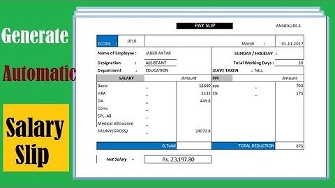 Automatic Salary slip generator using Excel | Use VLOOKUP | Excel all version