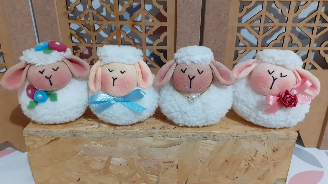 Ovelhinha para lembrancinha de nascimento, decorativa para quartinho e móbile! Fácil e rápida!