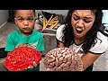 REAL FOOD VS GUMMY FOOD! GROSS GIANT CANDY CHALLENGE - BEST CHEF MOMMY VS DJ EDITION