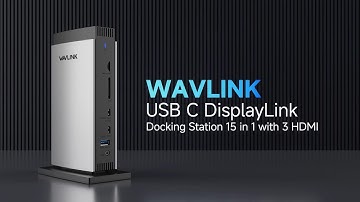 WAVLINK USB C DisplayLink Docking Station 15 in 1 with 3 HDMI