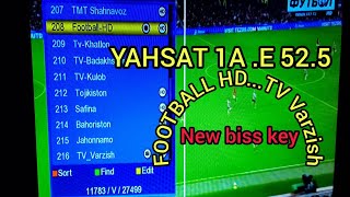 YaHsat 1A E 52.5 ku band football HD tv Virzish new biss key update