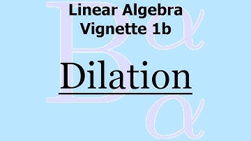Linear Algebra Vignette 1b: The Dilation Operator (Has Important Applications)