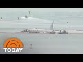 Military plane overshoots runway in Hawaii, ends up in the ocean