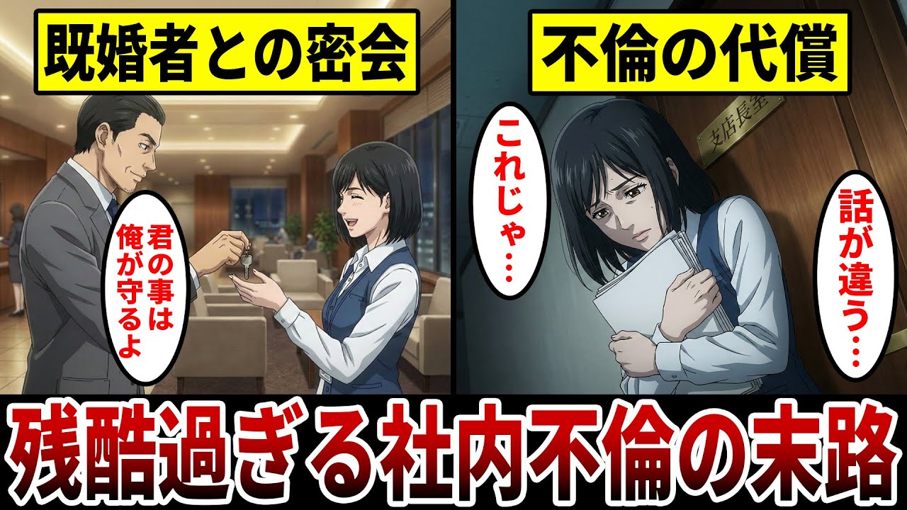 【漫画】社内不倫を犯した地獄の代償『既婚上司を信じてキャリア崩壊』重すぎる代償を払った女の悲惨な末路。
