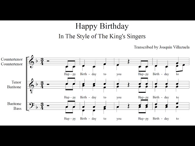 Happy Birthday (King's Singers) [TRANSCRIPTION] class=