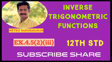 12th Std Maths Ex.4.5(2)(iii) FIND THE VALUE OF EXPRESSION IN TERMS OF x tan(sin^-1(x+1/2))