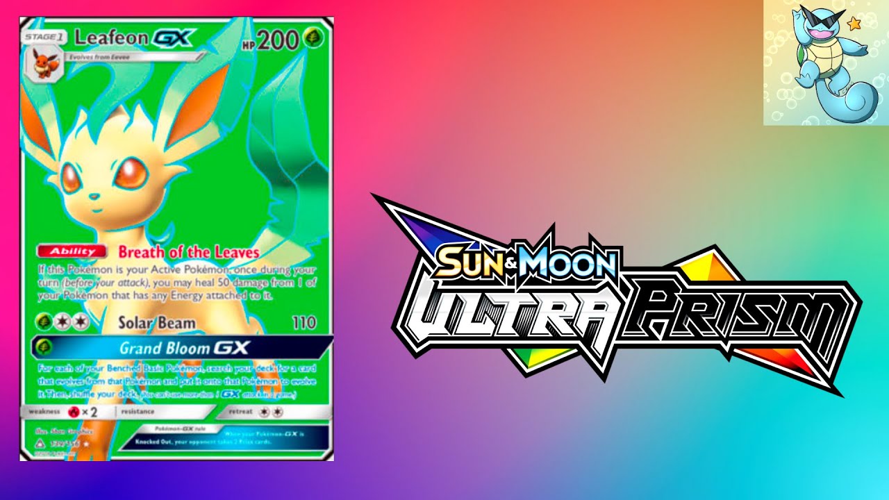 Pokemon TCG Sun And Moon Ultra Prism Opening Leafeon GX Full Art!