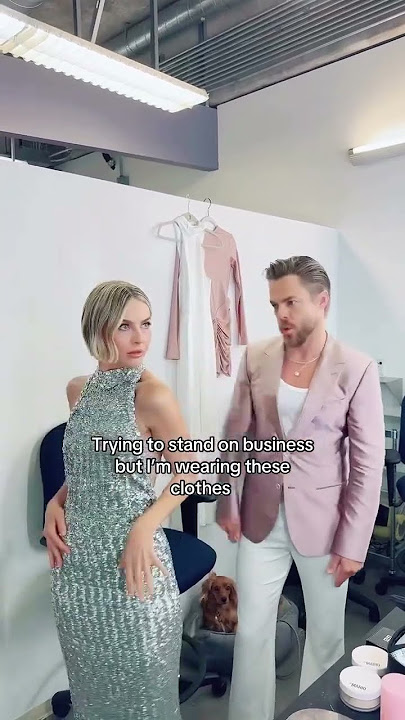 Derek hough and julienne hough Trying to stand on business but I'm wearing these clothes