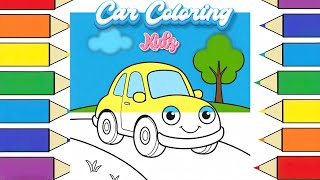 Car Coloring For Kids Learn Colors With Car Drawing Easy Coloring Video For Children
