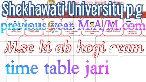 Shekhawati University M.A/M.com/M.sc previous year exam and time table 2021/ pdusu p.g previous year