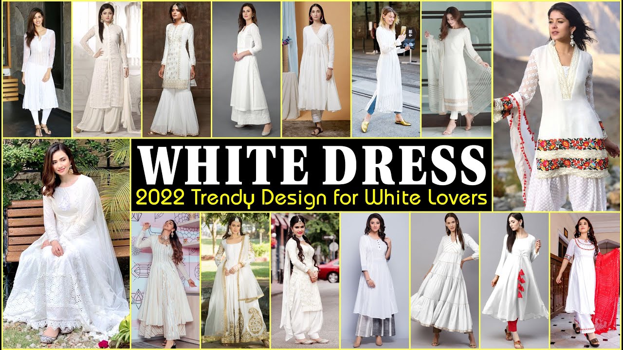 🤍 Latest White Colour Dress Design Idea White Colour Combination idea