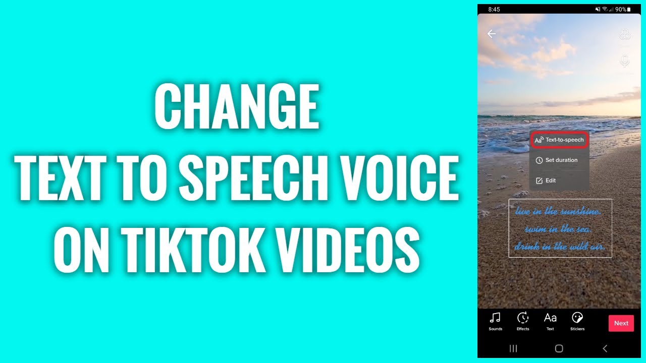 how to change voice to text on tiktok