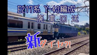 E217系 Y-43編成 NN 廃車回送 新ダイヤ⁈