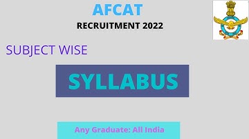AFCAT SYLLABUS 2022 || Subject wise syllabus || Official syllabus || ONE EXAM KNOWLEDGE.