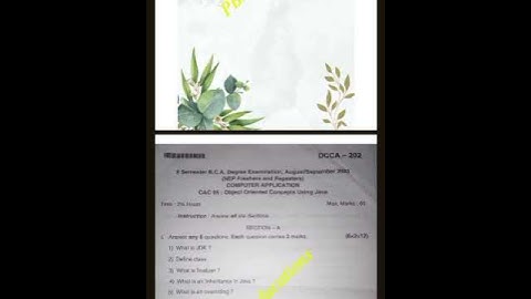 object oriented concept using Java Question paper #educationalvideo #2ndsemester #bca