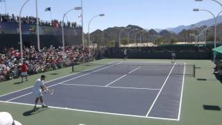 Roger Federer and Steve Johnson practice 03/10/13