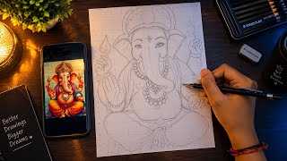 🎨 How to Draw Lord Ganesha | Easy Step by Step Drawing 🙏