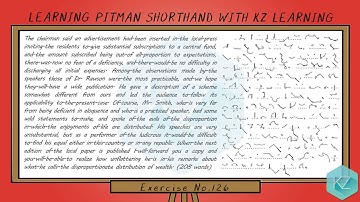 Pitman Shorthand - Exercise No.126 Dictation (90 WPM) - KZ Learning