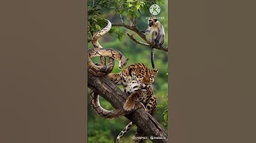 😱👉 Panther vs Python #python #trending #snake #cheetah #monkey #animalfight #wildlife #viralvideo