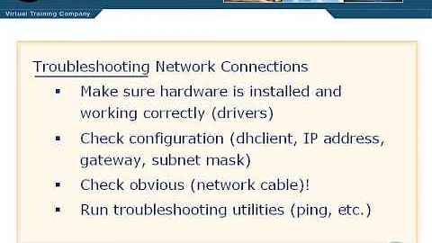 VTC Player   Unix System Administration Essentials, Troubleshooting Network Connections