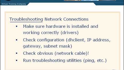 VTC Player   Unix System Administration Essentials, Troubleshooting Network Connections