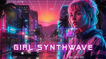 Girl Synthwave Cityscape 🍂 Retro Beats for Focus & Chill ☕ Neon Vibes for Late Nights