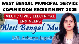 WBMSC Sub-Assistant Engineer Recruitment 2025 | Diploma Engineering Govt Jobs