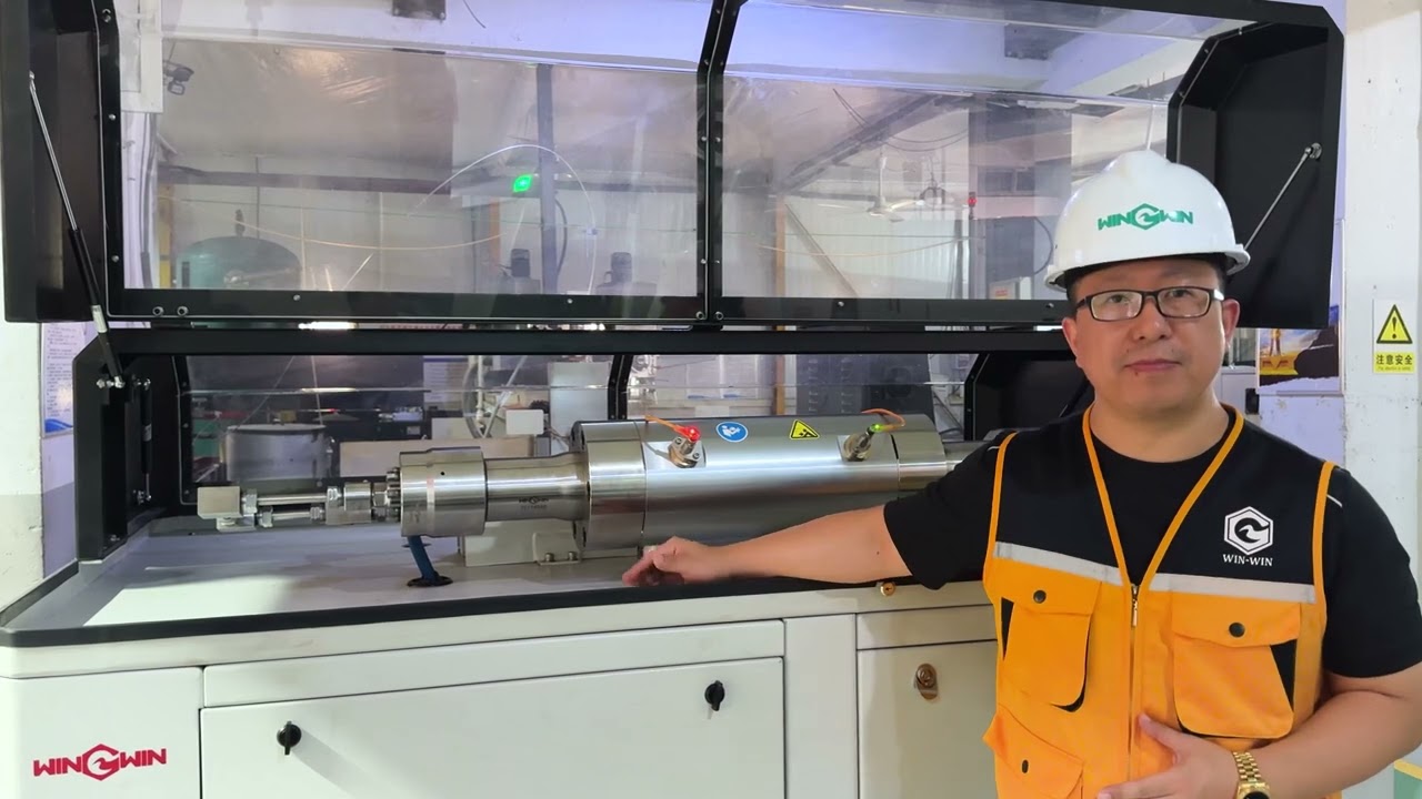 UHP waterjet cleaning oil pipe, Win Win waterjet pump