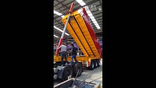 Tri axle rear dump self unloading chassis or platform tipping container trailer