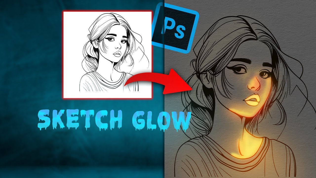 Sketch Glow in Photoshop ! | PHOTOSHOP TIMELAPSE |