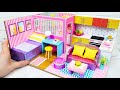 DIY Miniature Cardboard House #19   bathroom, kitchen, bedroom, living room for a family