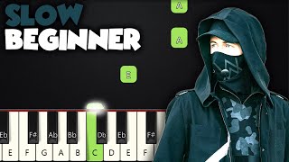 Miniatura de vídeo de "Faded - Alan Walker | SLOW BEGINNER PIANO TUTORIAL + SHEET MUSIC by Betacustic"